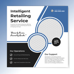 Digital marketing and corporate business service social media post banner template design