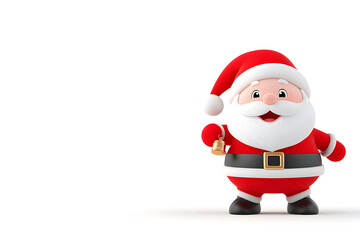 Cute cartoon Santa Claus isolated on white background