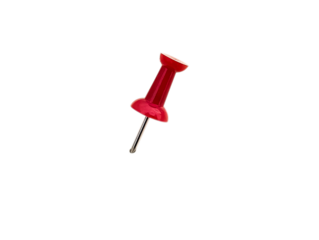 red push pin isolated on transparent background