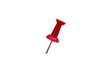 red push pin isolated on transparent background - Powered by Adobe