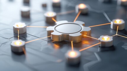 Futuristic Network Connections with Central Hub