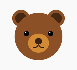 Teddy bear face. Cute animal head icon. Vector illustration