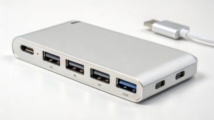 Multi-Port USB Hub on White Background