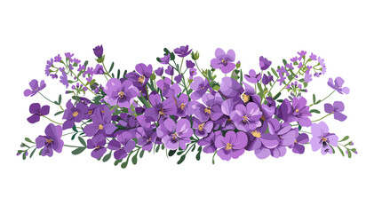 Dense Cluster of Purple Flowers, vector floral design, vibrant purple blooms, botanical illustration, nature background, lush flowers, beautiful flowers