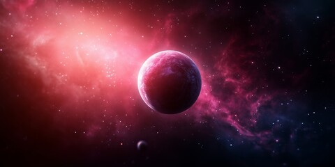 Obraz premium Breathtaking astronomical landscape with vibrant colors and distant celestial bodies in an expansive universe