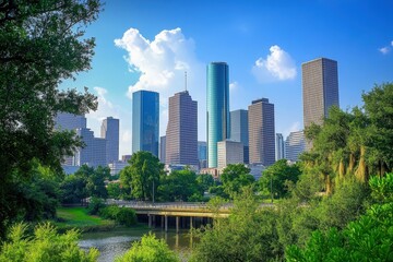 Houston Cityscape: Dynamic Texas Skyline Showcasing Modern Architecture and Business Districts