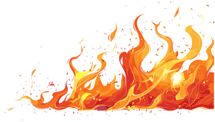 Fire flames vector, intense burning sparks, blazing hot flames, wildfire heat, fire explosion, glowing embers, scorching fire background, realistic flames, bright fire effect