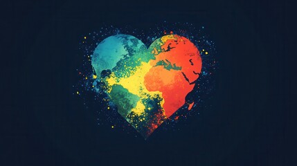 Heart of Humanity: Abstract Earth Symbolizing Care and Support for People on Humanitarian Day