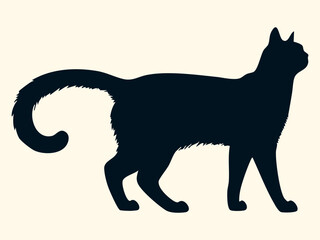 Silhouettes of Sitting Cats in Various Postures