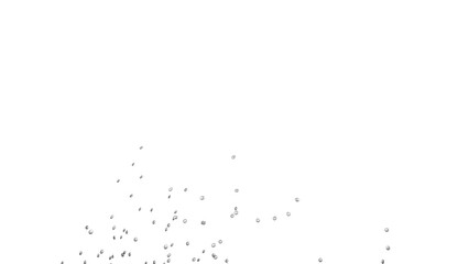 Silver round sprinkles splash on transparent background