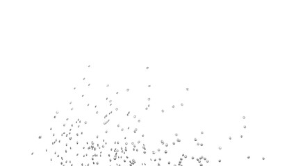 Silver round sprinkles splash on transparent background