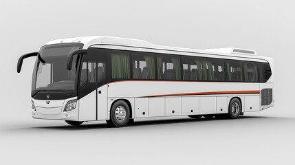 Modern Coach Bus with Red Highlights for Transportation and Travel Concepts