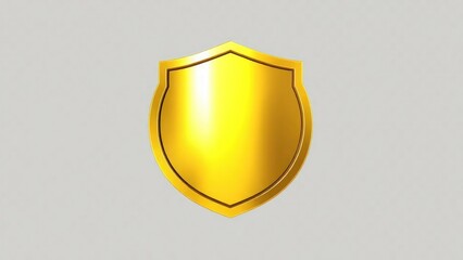 A round gold shield isolated on a transparent background, perfect for security and heraldic themes.  Perfect Any Project.