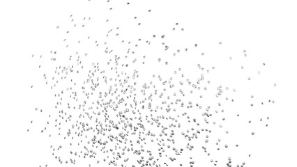 Silver round sprinkles splash on transparent background