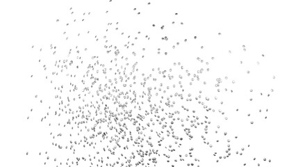 Silver round sprinkles splash on transparent background