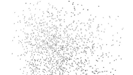 Silver round sprinkles splash on transparent background