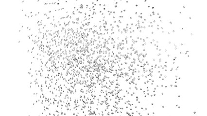 Silver round sprinkles splash on transparent background