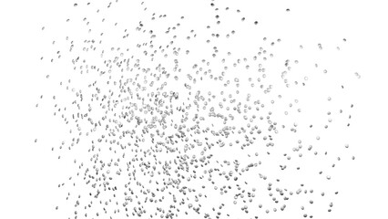 Silver round sprinkles splash on transparent background