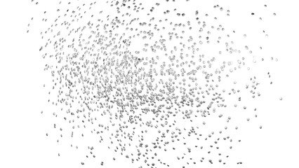 Silver round sprinkles splash on transparent background