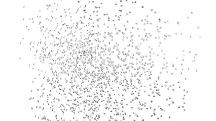 Silver round sprinkles splash on transparent background