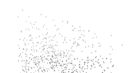 Silver round sprinkles splash on transparent background