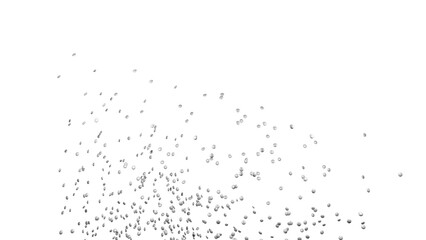 Silver round sprinkles splash on transparent background