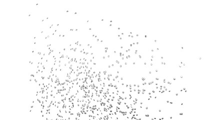 Silver round sprinkles splash on transparent background