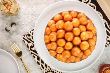 Arabic Cuisine; Middle Eastern traditional dessert 
