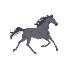 A silhouette of a running horse vector art