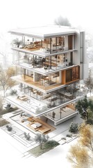 Fototapeta premium Modern architectural building model high resolution HD Photo