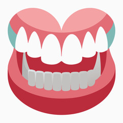 Artificial Teeth Vector Illustration Cartoon, Clipart & Line Art Design .eps