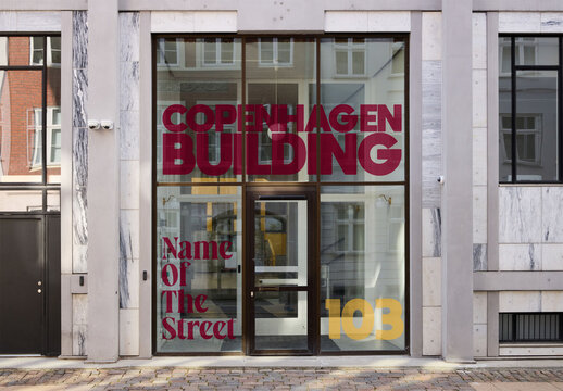 Entrance to residential building with glass and transparencies to include your design