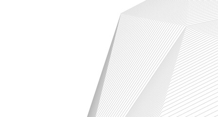 Abstract Geometric Architecture. Futuristic Minimalist Structures with Wireframe and Mesh © Svitlana