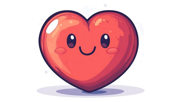 Cute cartoon heart smiling
