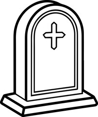 Obraz premium headstone outline vector illustration