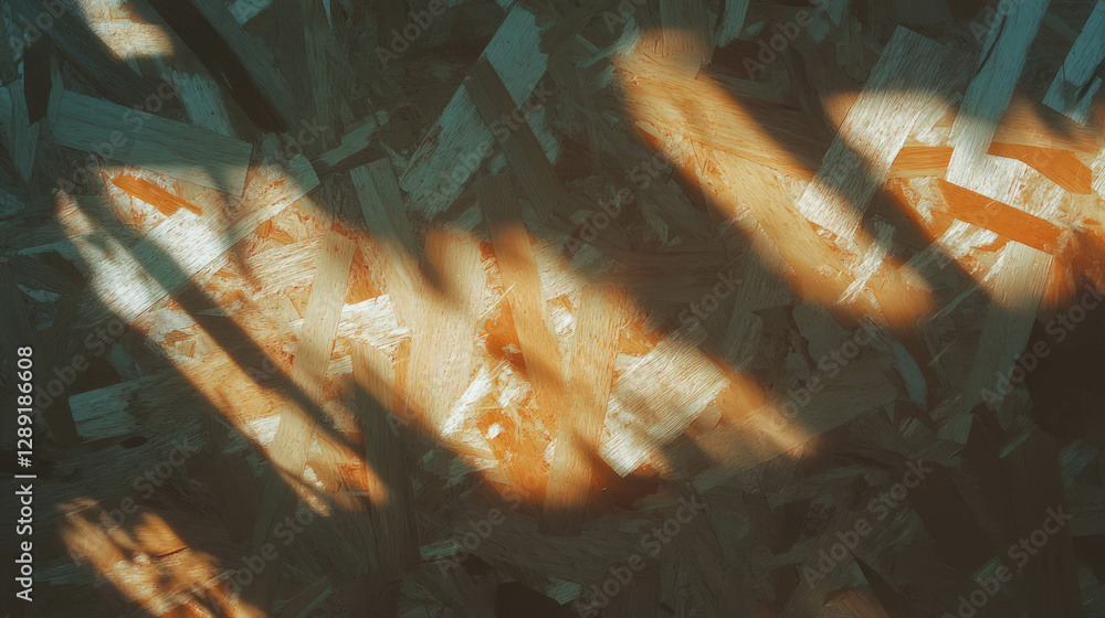 Aufkleber abstract pattern of coarse osb with dramatic light and shadows
