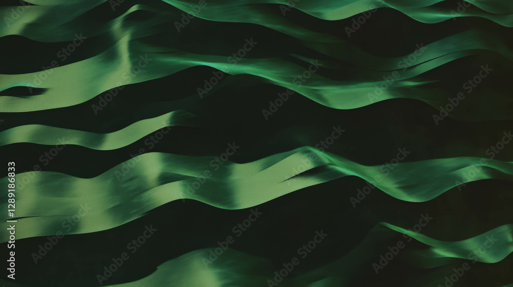 Poster abstract wavy ribbed green texture for background and design