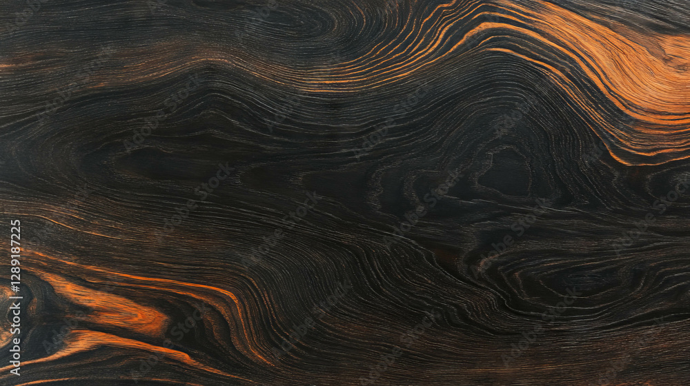 Aufkleber Dark wood texture with fine grain and subtle highlights for design and background use