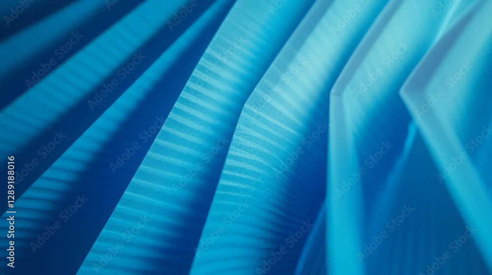 Poster abstract vertical ribbed blue paper texture for background design