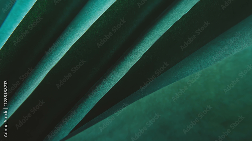 Poster abstract texture of diagonal ribbed green paper for creative design