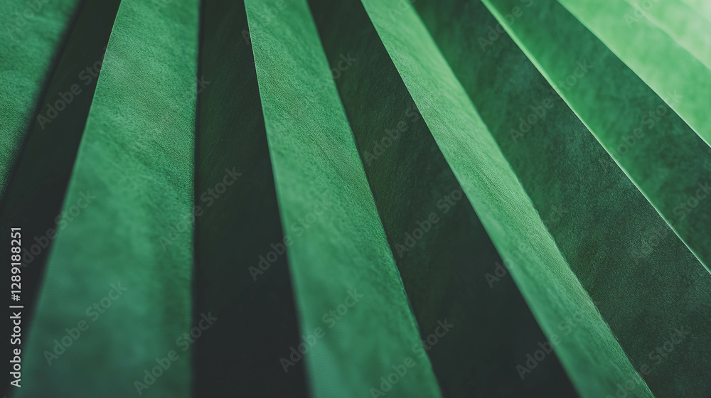 Poster abstract diagonal ribbed green paper texture for background design