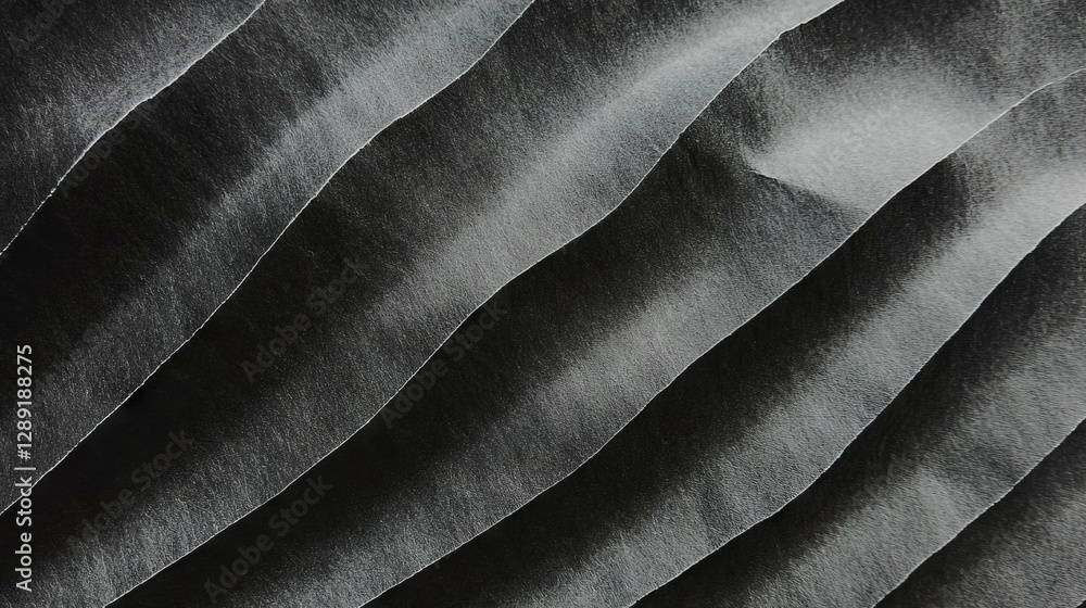Poster Diagonal ribbed grey paper texture with deep grooves for design and printing projects