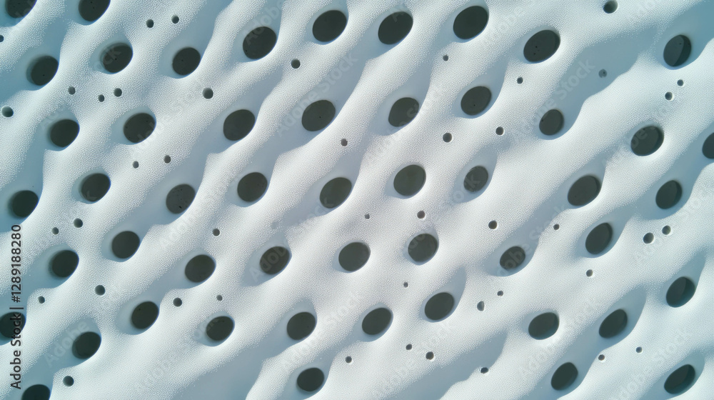 Poster abstract design of diagonal holes on white pegboard texture