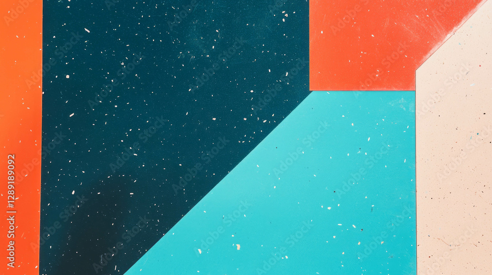 Poster bold formica texture with colorful geometric blocks for modern design