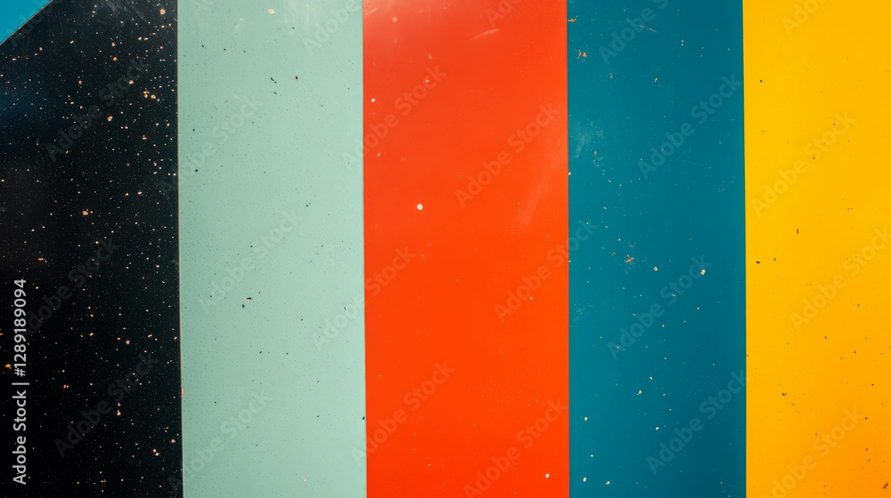 Poster colorful geometric pattern with bold blocks on formica for modern design