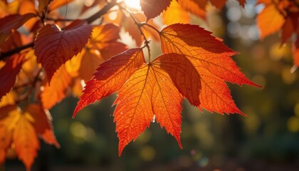 The Enchanting Nature of Autumn Background with Warm Sunlight Golden Leaves Falling Gently in a Scenic Forest Vibrant Trees in Peak Fall Colors and a Beautiful Peaceful Outdoor Setting Creating a Stun
