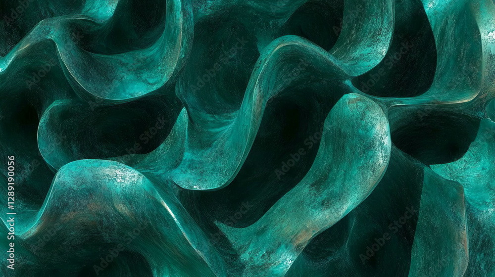 Poster abstract greenish bronze texture with patina for design and art projects