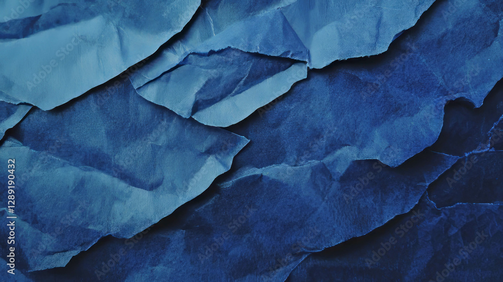 Poster abstract texture of intersecting ribbed blue paper for creative design