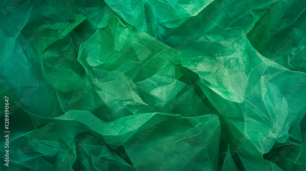 Poster Abstract design featuring textured irregular ribbed green paper with variations