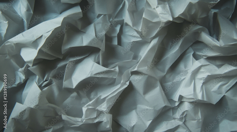 Poster Abstract crumpled grey paper texture with irregular ribbed patterns for background and design